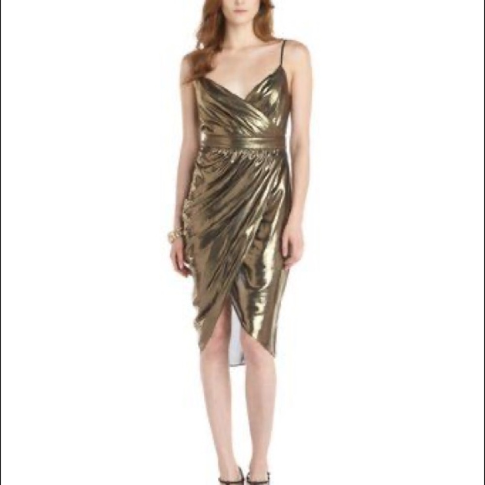 Rachel Zoe Florella Dress Metallic 0 2
